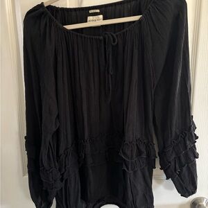 Ralph Lauren Black Ruffled Blouse